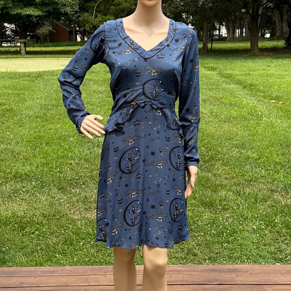 Casimira Slit Back Long Sleeve Dress with Peplum